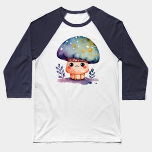 Adorable Cartoonish Mushroom Design Nine Baseball T-Shirt